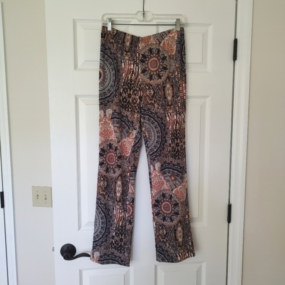 Chico's Palazzo Pants Pull-On Slinky Stretch Boho Small